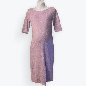 Elegant Lavender Lace Maternity Dress